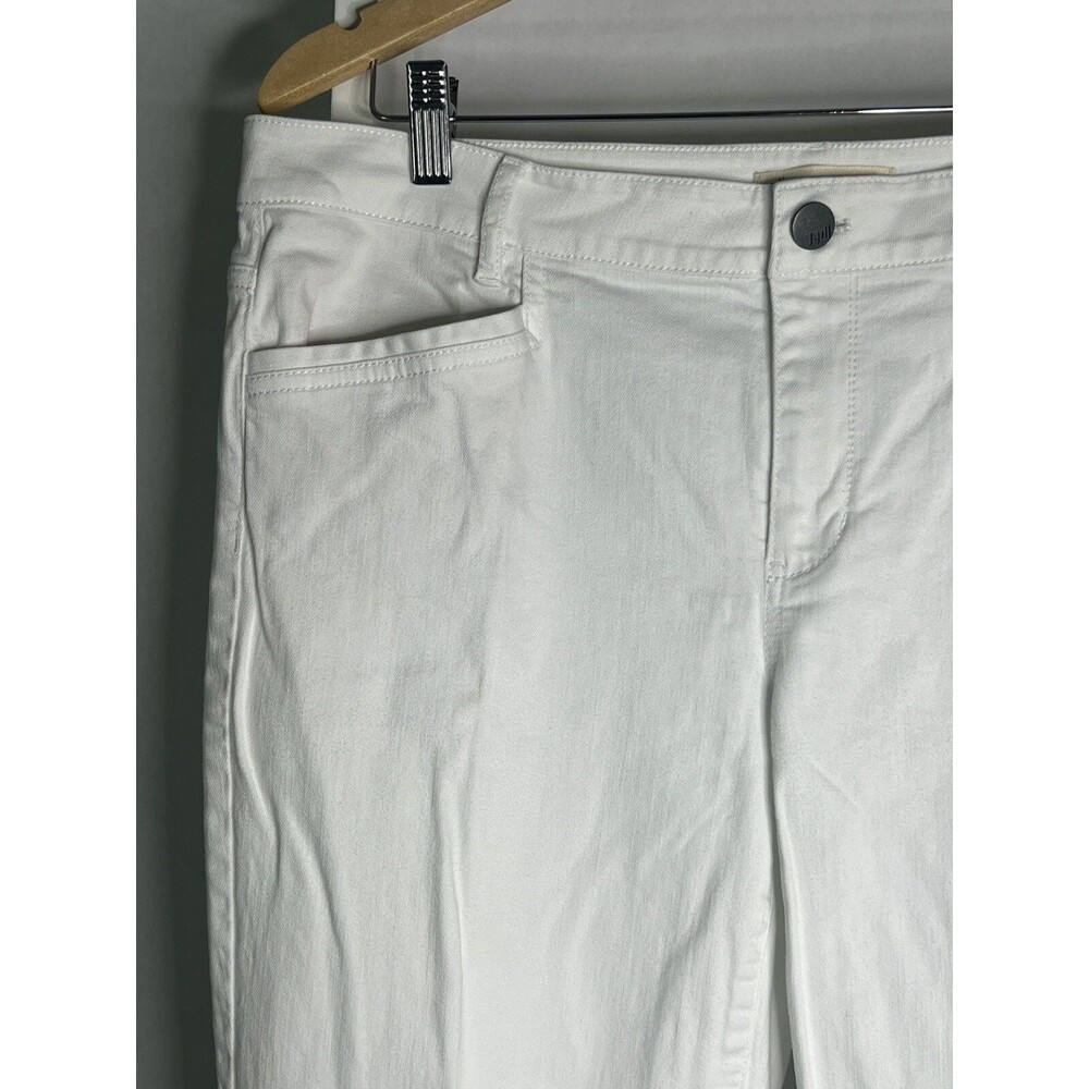 J. Jill White Denim 5 Pocket Jean Women's 14 Stretch Straight Leg Slim Boyfriend - Picture 3 of 14